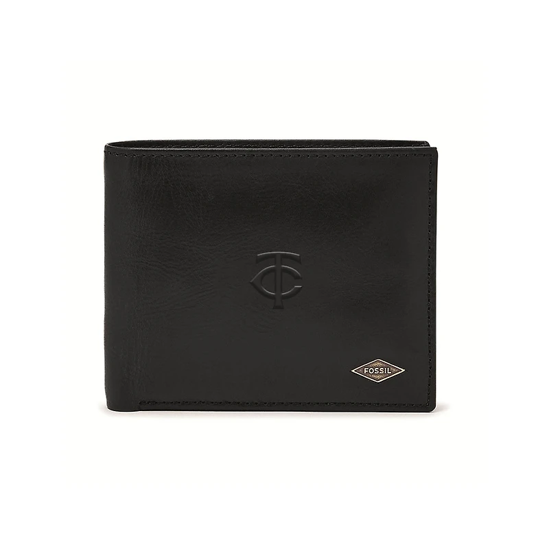 Fossil Black Minnesota Twins Ryan RFID Passcase Wallet