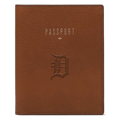 Fossil Brown Detroit Tigers Travel RFID Passport Case
