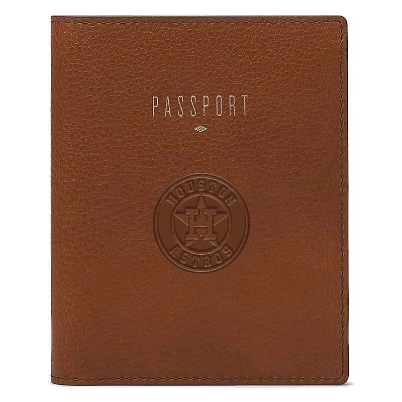 Fossil Brown Houston Astros Travel RFID Passport Case