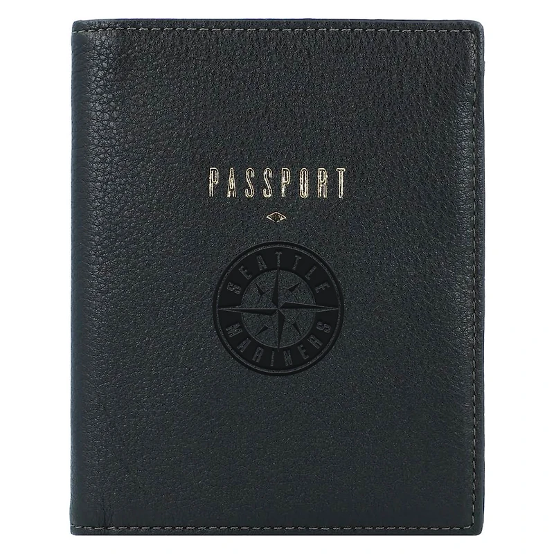 Fossil Black Seattle Mariners Travel RFID Passport Case