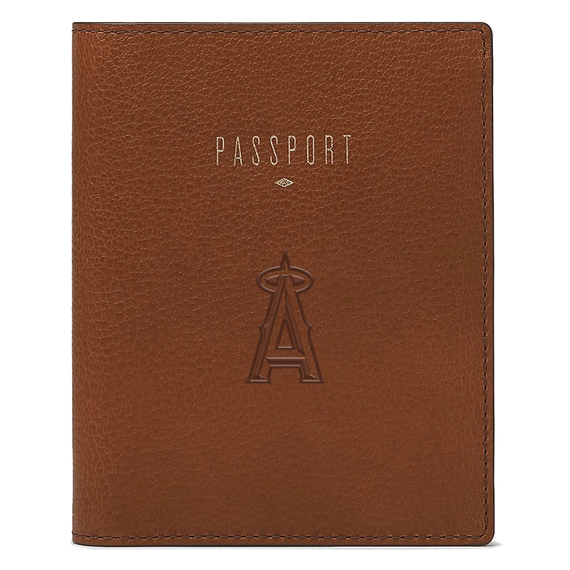 Fossil Brown Los Angeles Angels Travel RFID Passport Case