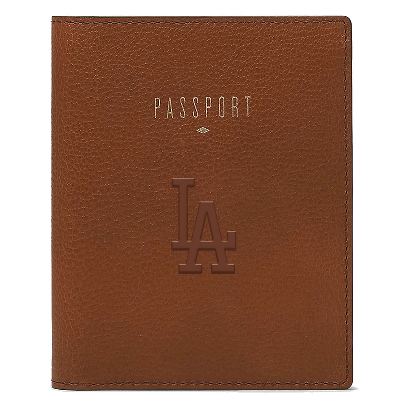 Fossil Brown Los Angeles Dodgers Travel RFID Passport Case