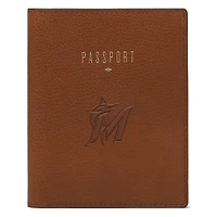 Fossil Brown Miami Marlins Travel RFID Passport Case