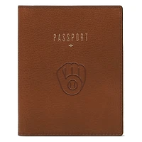 Fossil Brown Milwaukee Brewers Travel RFID Passport Case