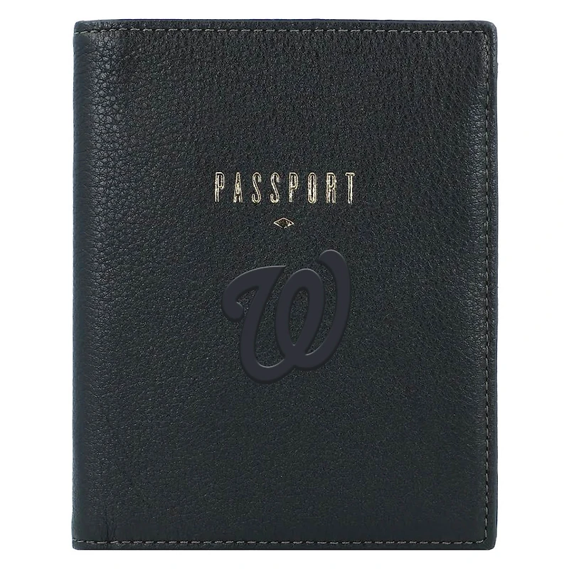 Fossil Black Washington Nationals Travel RFID Passport Case