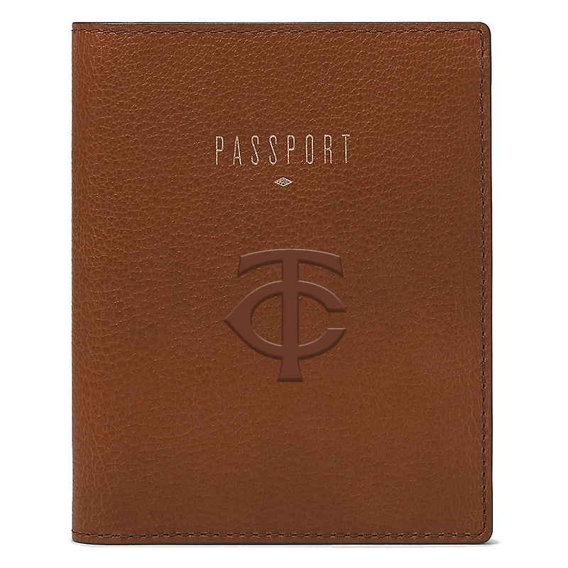 Fossil Brown Minnesota Twins Travel RFID Passport Case