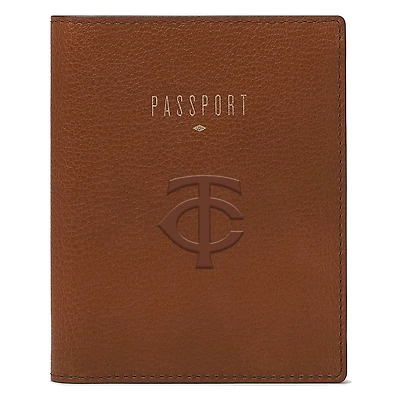 Fossil Brown Minnesota Twins Travel RFID Passport Case