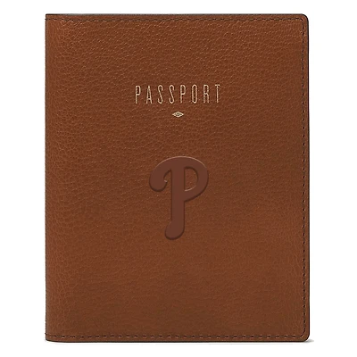 Fossil Brown Philadelphia Phillies Travel RFID Passport Case