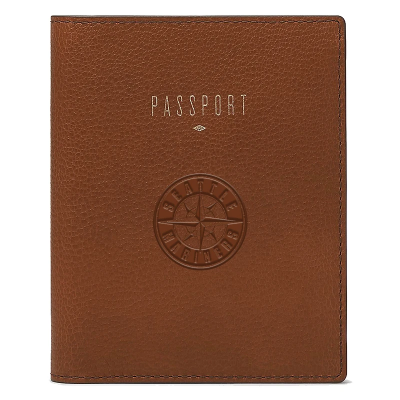Fossil Brown Seattle Mariners Travel RFID Passport Case