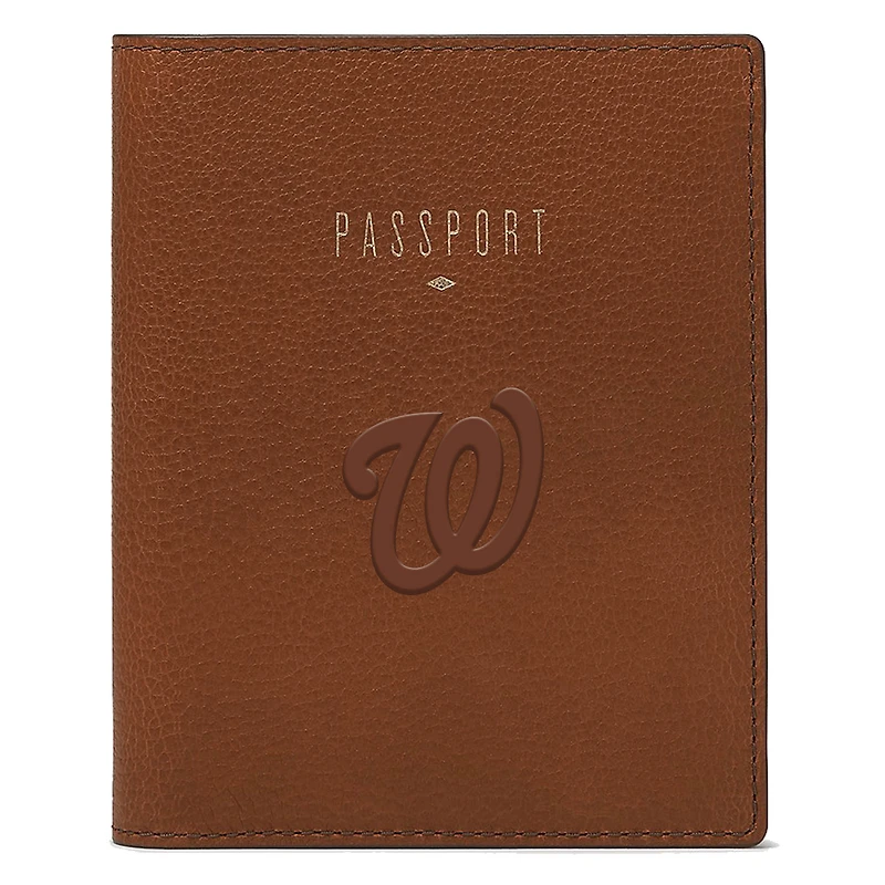 Fossil Brown Washington Nationals Travel RFID Passport Case