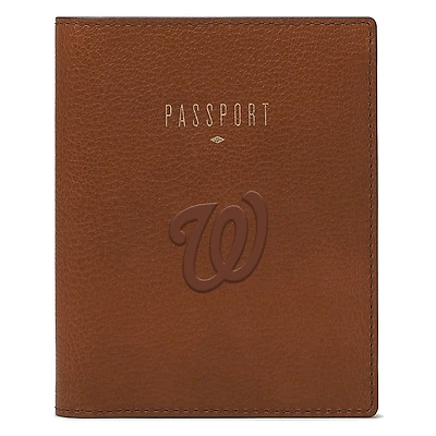 Fossil Brown Washington Nationals Travel RFID Passport Case