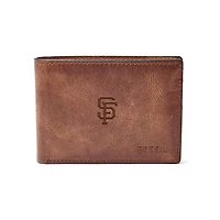 Fossil Brown San Francisco Giants Leather Derrick Front Pocket Bifold Wallet