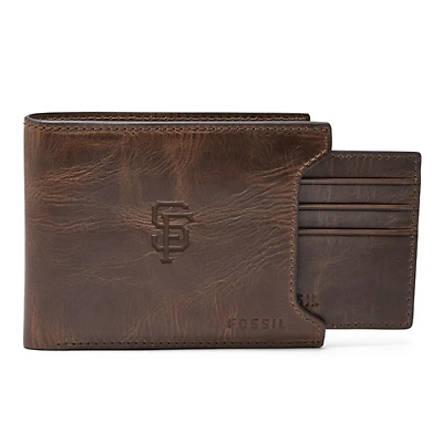 Fossil Brown San Francisco Giants Derrick Sliding 2-in-1 Wallet