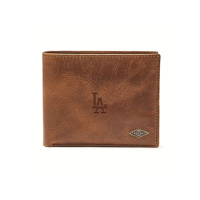 Fossil Brown Los Angeles Dodgers Ryan RFID Passcase Wallet