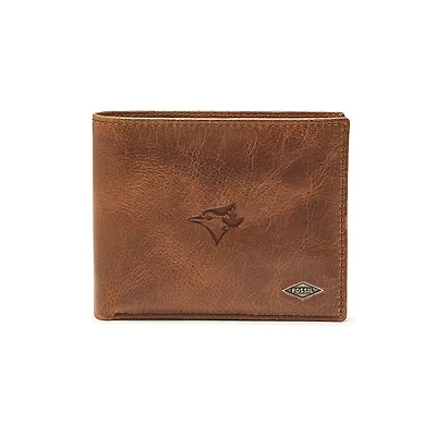 Fossil Brown Toronto Blue Jays Ryan RFID Passcase Wallet