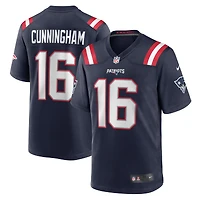 Men's Nike Malik Cunningham  Navy New England Patriots Team Game Jersey