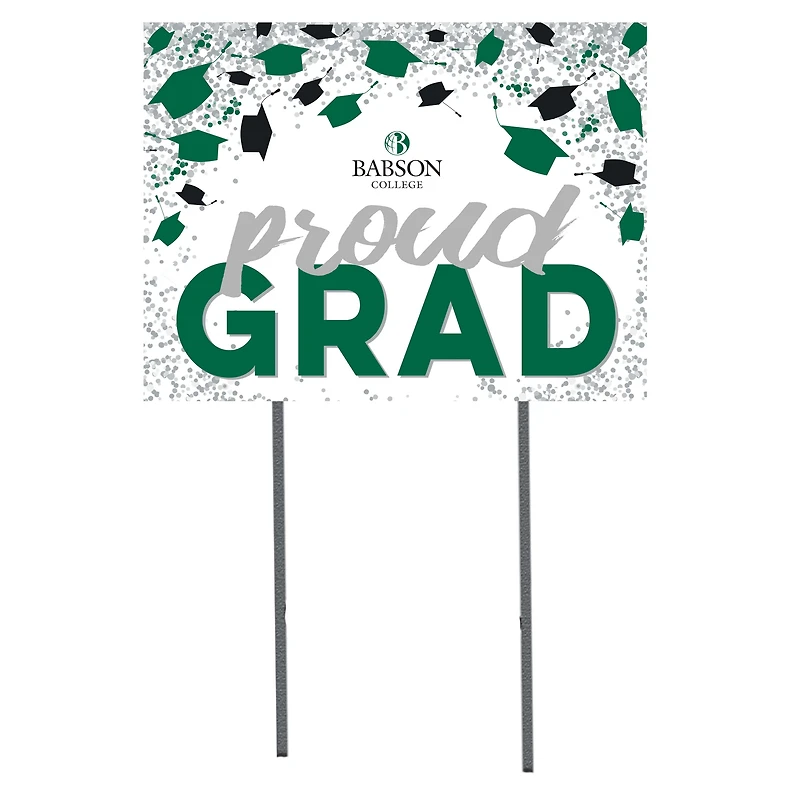 Babson Beavers 18" x 24" Grad Hats Yard Sign
