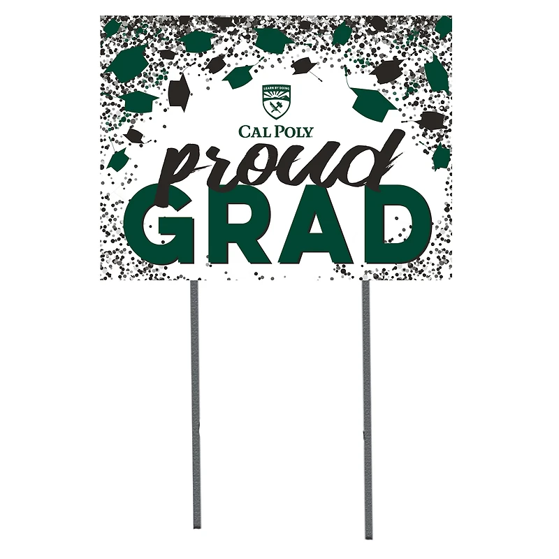 Cal Poly Mustangs 18" x 24" Grad Hats Yard Sign