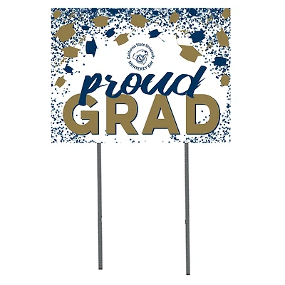 Cal State Monterey Bay Otters 18" x 24" Grad Hats Yard Sign