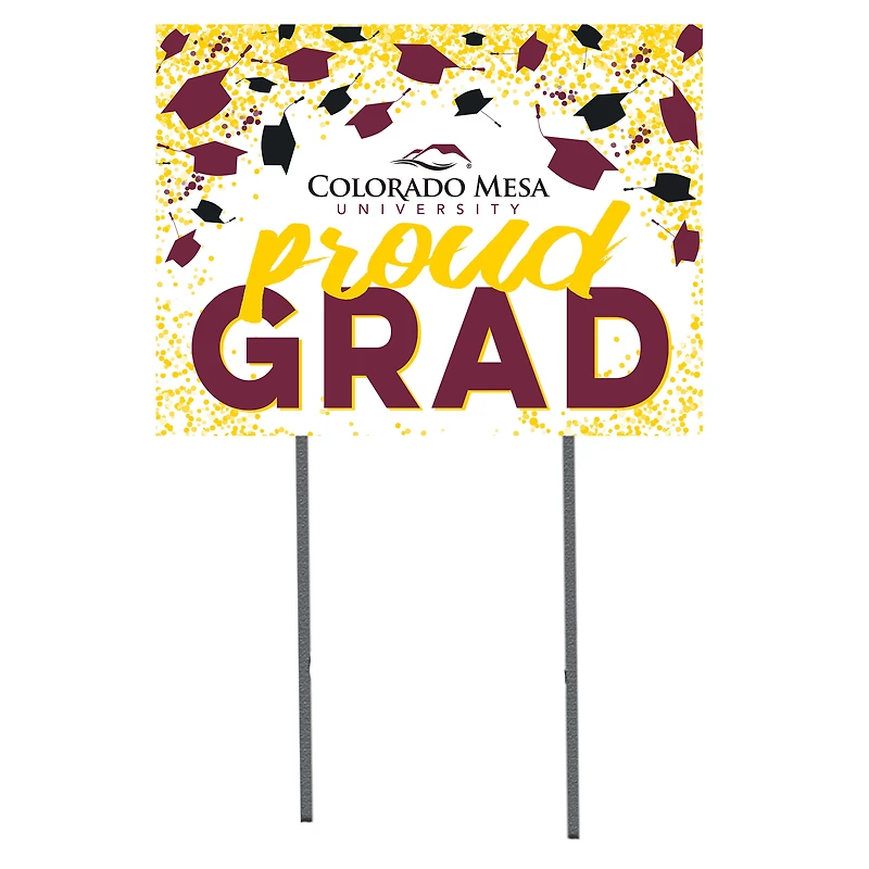 CMU Mavericks 18" x 24" Grad Hats Yard Sign