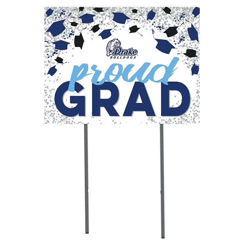 Drake Bulldogs 18" x 24" Grad Hats Yard Sign