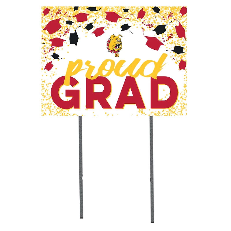 Ferris State Bulldogs 18" x 24" Grad Hats Yard Sign