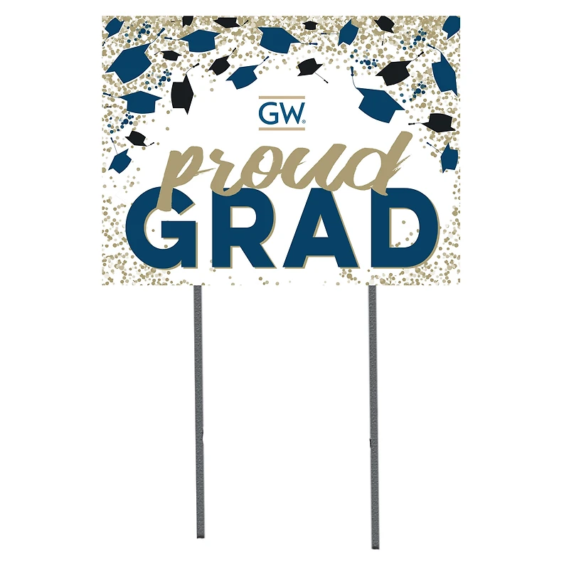 George Washington University 18" x 24" Grad Hats Yard Sign