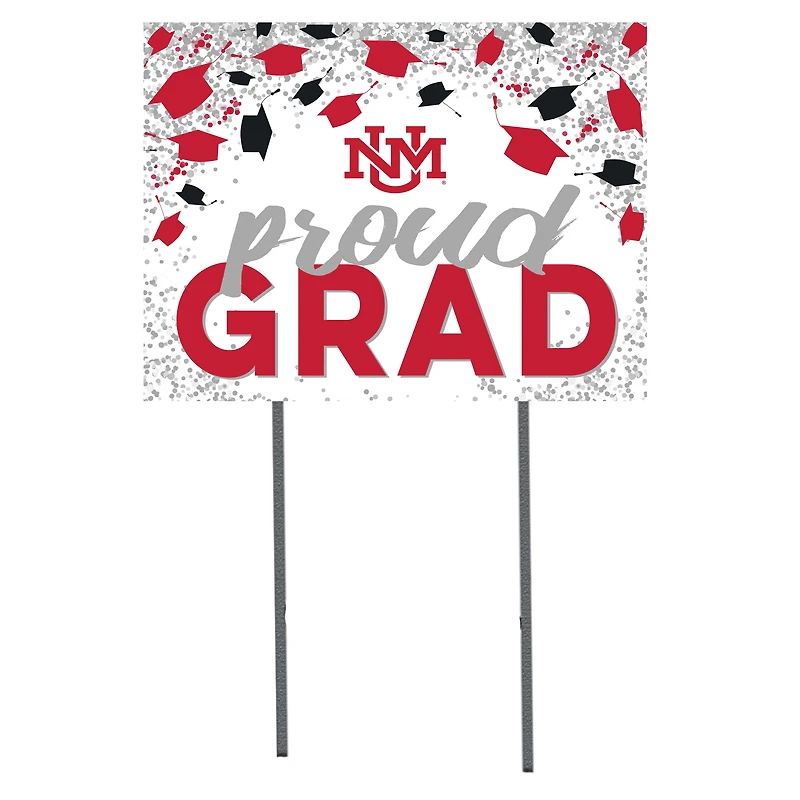 New Mexico Lobos 18" x 24" Grad Hats Yard Sign