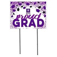 NYU Violets 18" x 24" Grad Hats Yard Sign