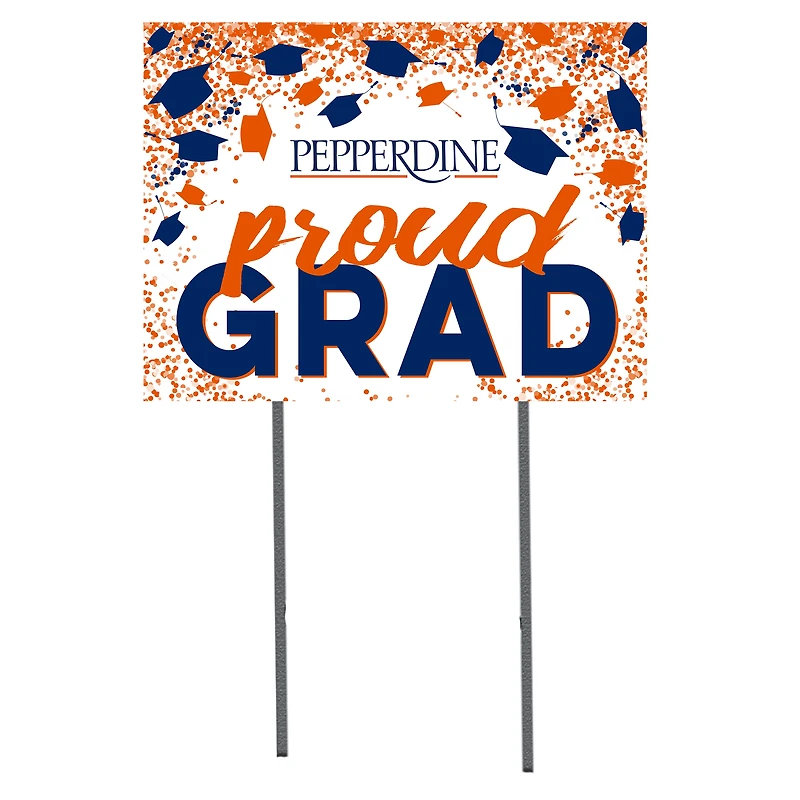 Pepperdine Waves 18" x 24" Grad Hats Yard Sign