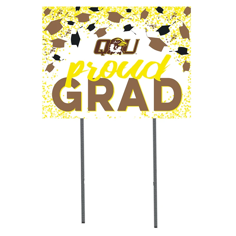 Quincy Hawks 18" x 24" Grad Hats Yard Sign