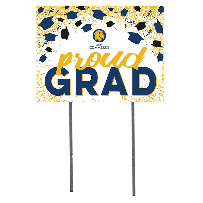 Texas A&M Commerce Lions 18" x 24" Grad Hats Yard Sign
