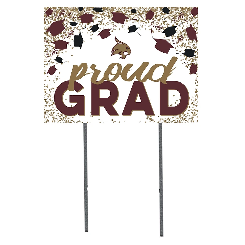 Texas State Bobcats 18" x 24" Grad Hats Yard Sign