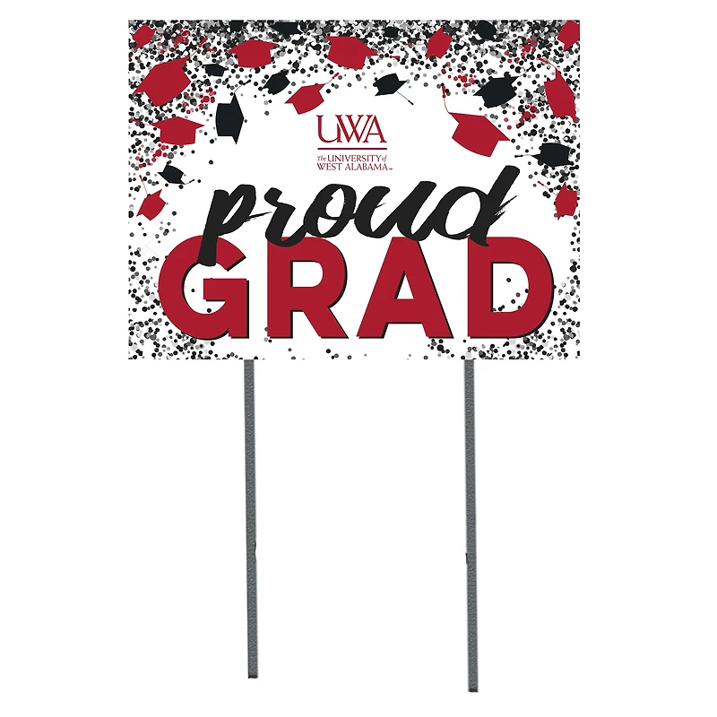 West Alabama Tigers 18" x 24" Grad Hats Yard Sign