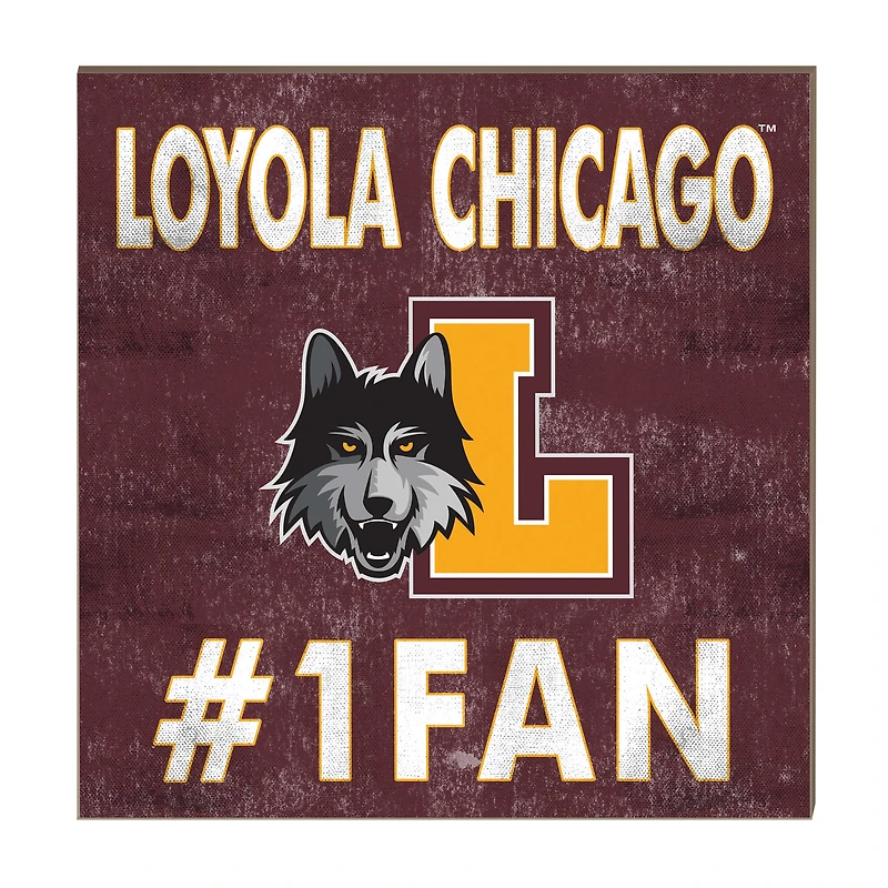 Loyola Chicago Ramblers 10" x 10" #1 Fan Plaque