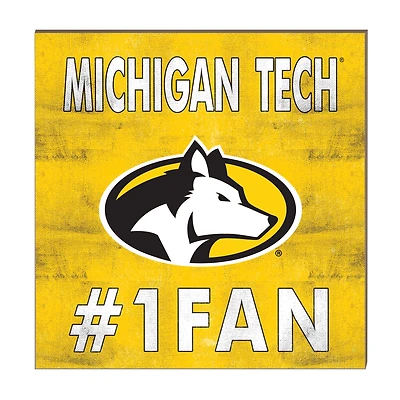 Michigan Tech Huskies 10" x 10" #1 Fan Plaque