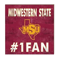 Midwestern State Mustangs 10" x 10" #1 Fan Plaque
