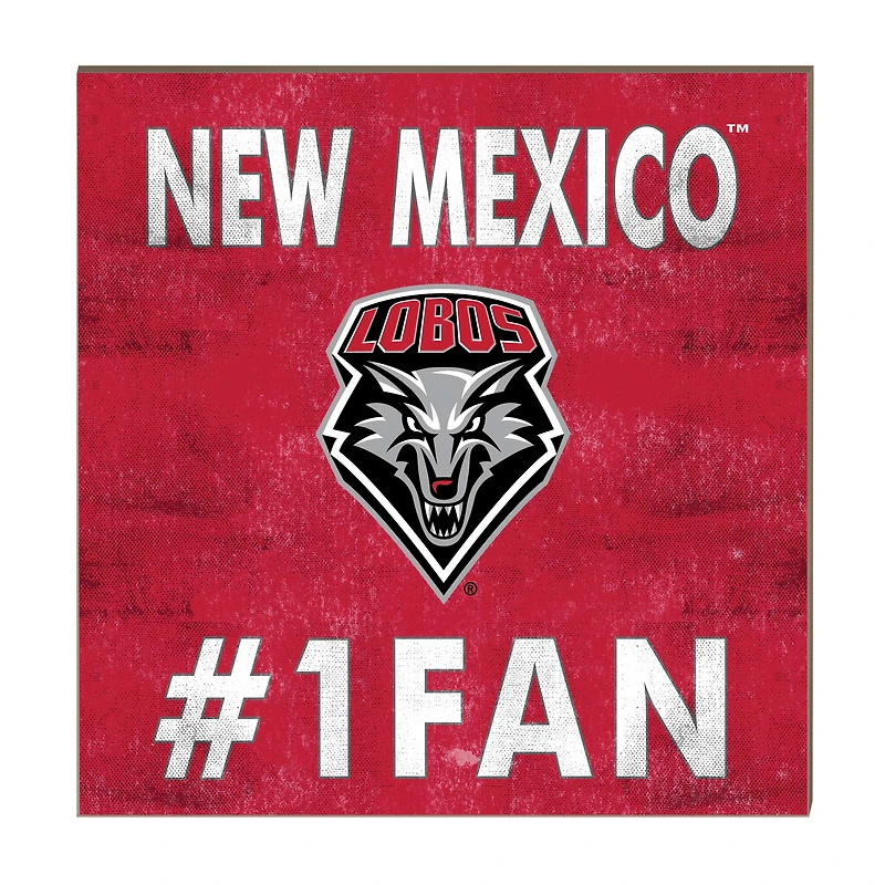 New Mexico Lobos 10" x 10" #1 Fan Plaque