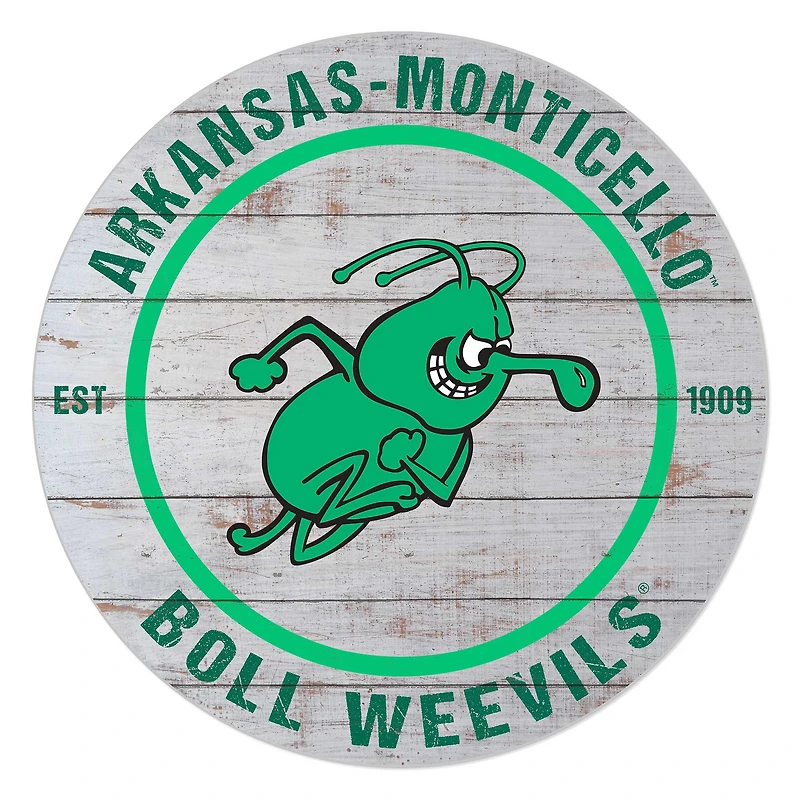Arkansas-Monticello Boll Weevils 20" Indoor/Outdoor Weathered Circle Sign