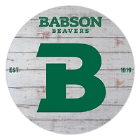 Babson Beavers 20" Indoor/Outdoor Weathered Circle Sign