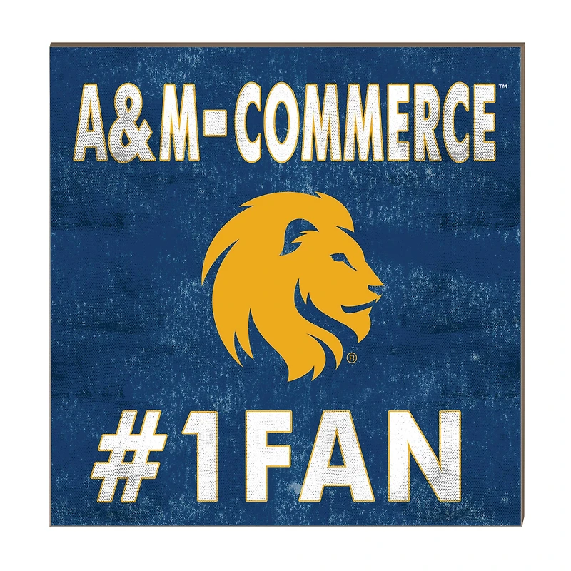 Texas A&M Commerce Lions 10" x 10" #1 Fan Plaque