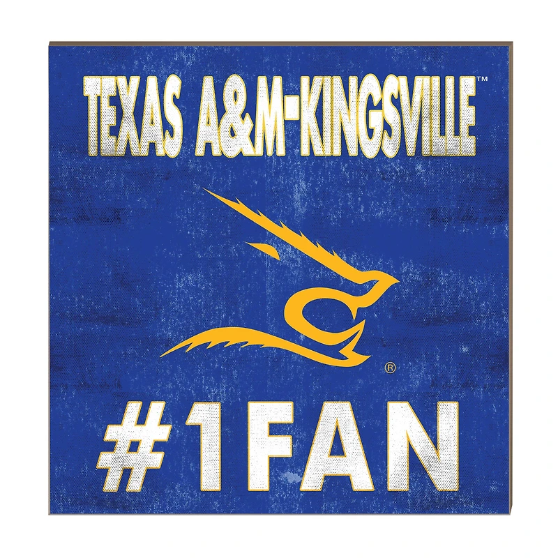Texas A&M Kingsville Javelinas 10" x 10" #1 Fan Plaque