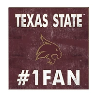 Texas State Bobcats 10" x 10" #1 Fan Plaque