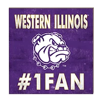 Western Illinois Leathernecks 10" x 10" #1 Fan Plaque