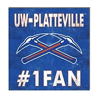 Wisconsin-Platteville Pioneers 10" x 10" #1 Fan Plaque
