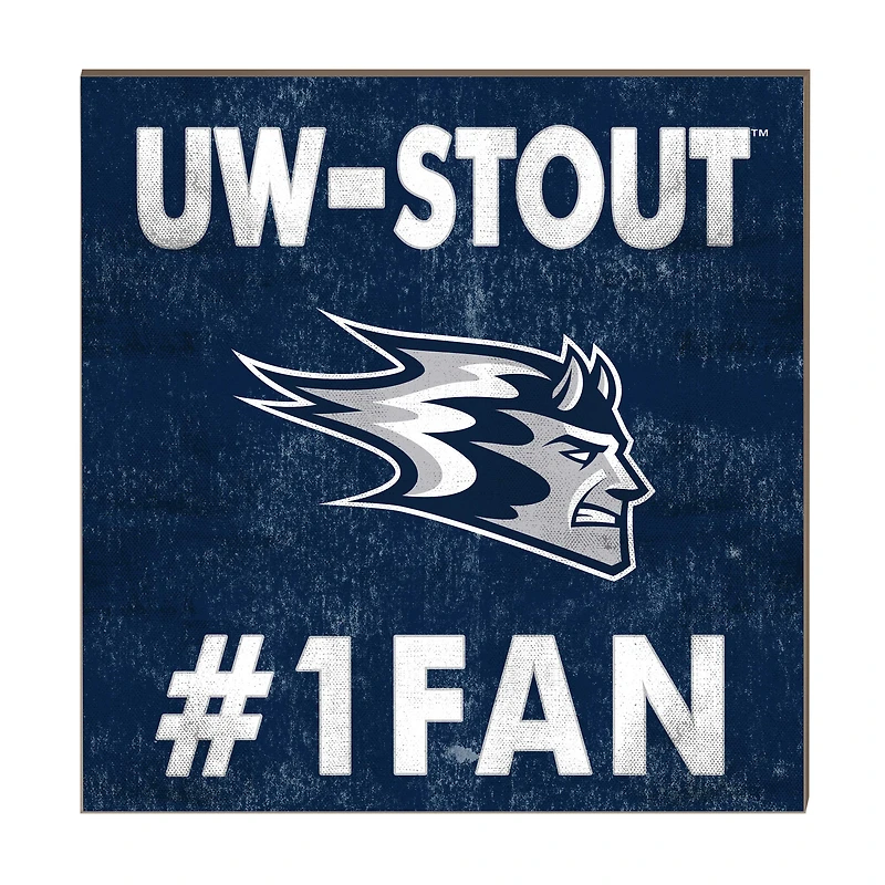 Wisconsin Stout Blue Devils 10" x 10" #1 Fan Plaque