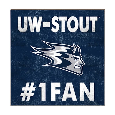 Wisconsin Stout Blue Devils 10" x 10" #1 Fan Plaque