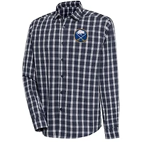 Men's Antigua  Navy Buffalo Sabres Carry Tri-Blend Button-Down Long Sleeve Shirt