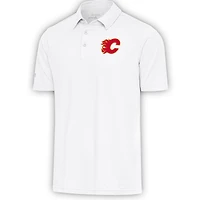 Men's Antigua  White Calgary Flames Par Polo
