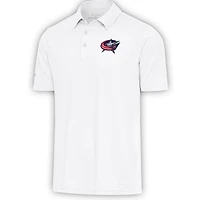 Men's Antigua  White Columbus Blue Jackets Par Polo